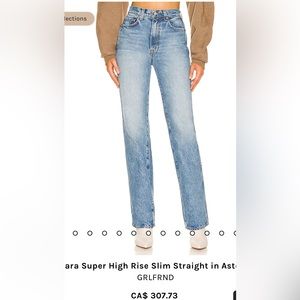 NEVER WORN GRLFRND JEANS authentic from revolve designer